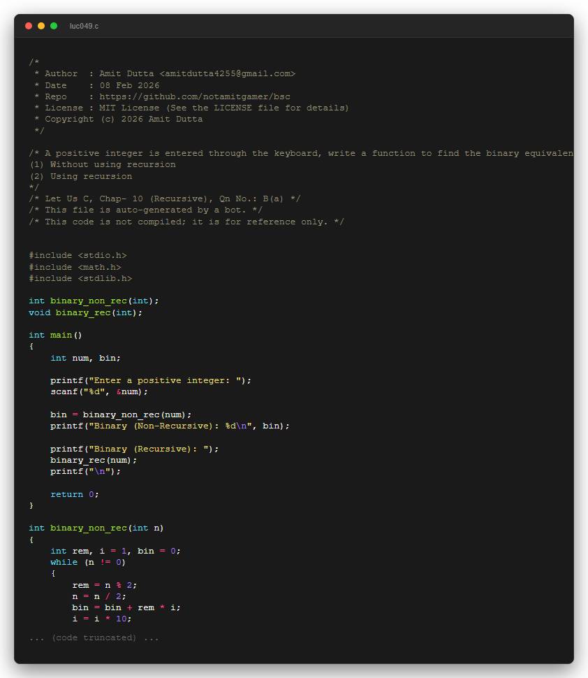 A positive integer is entered through the keyboard, write a function to find the binary equivalent of this number: (1) Without using recursion (2) Using recursion